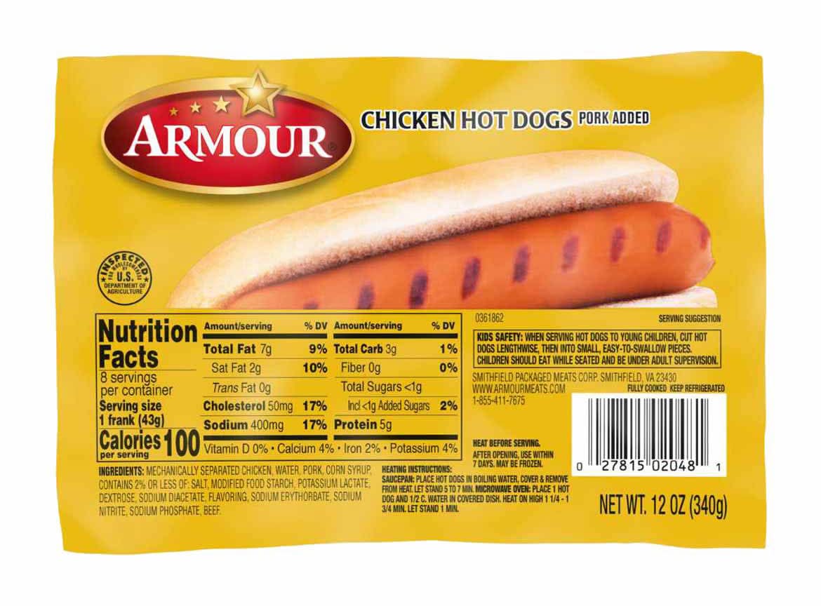 Armour Chicken Hot Dogs (12 oz)