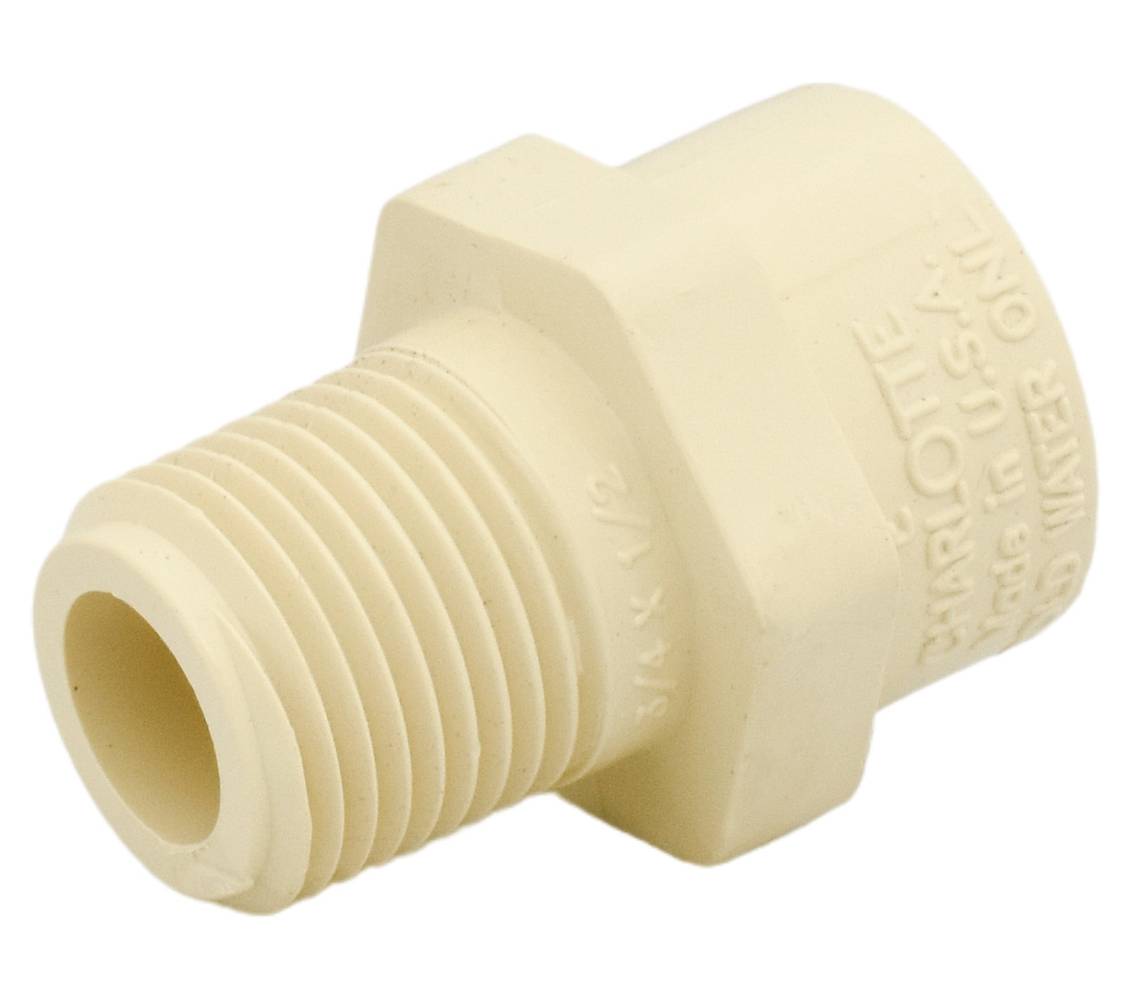Charlotte Pipe 3/4-in Socket x 1/2-in CPVC Male Adapter | CTS 02110  0600