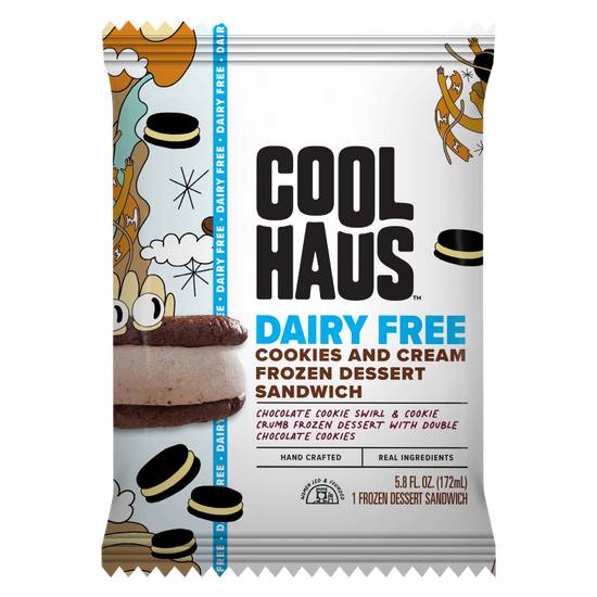 Coolhaus Dairy Free Cookies & Cream Frozen Dessert Sandwich 5.8oz