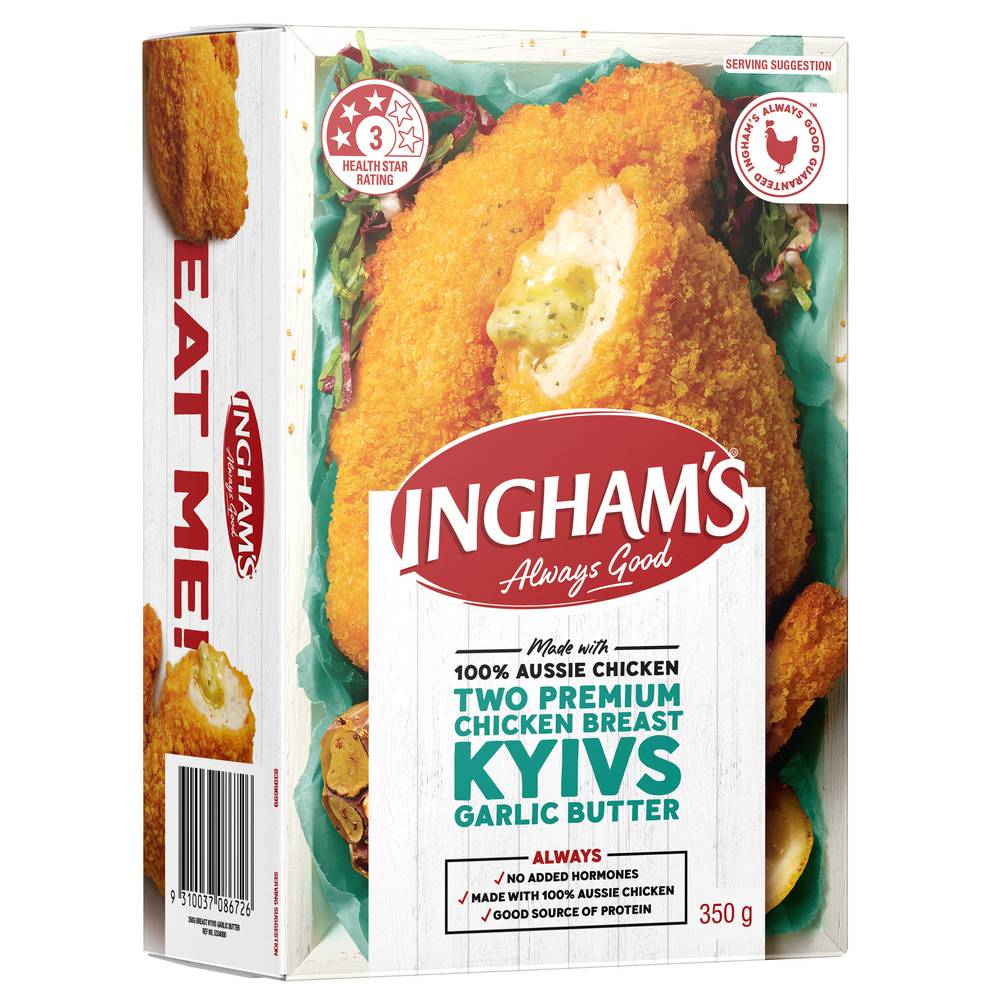 Ingham's Crumbed Chicken Kyivs Garlic Butter (350g)