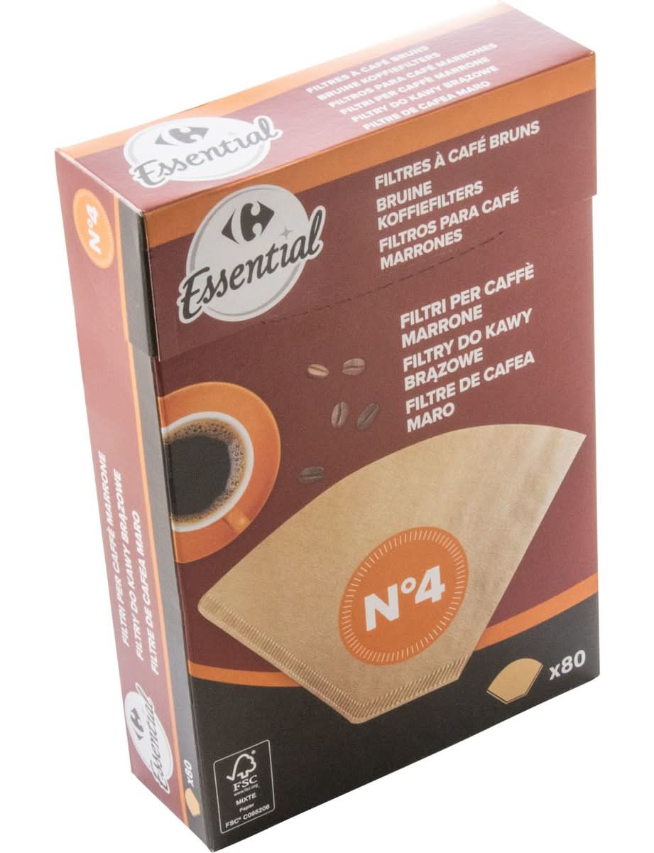 Carrefour Filtres à Café Bruns N°4 80 Pièces