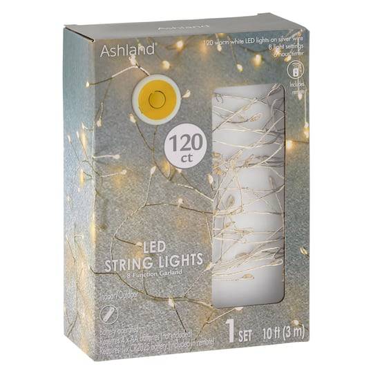 120Ct. Warm White Led String Lights Garland By Ashland