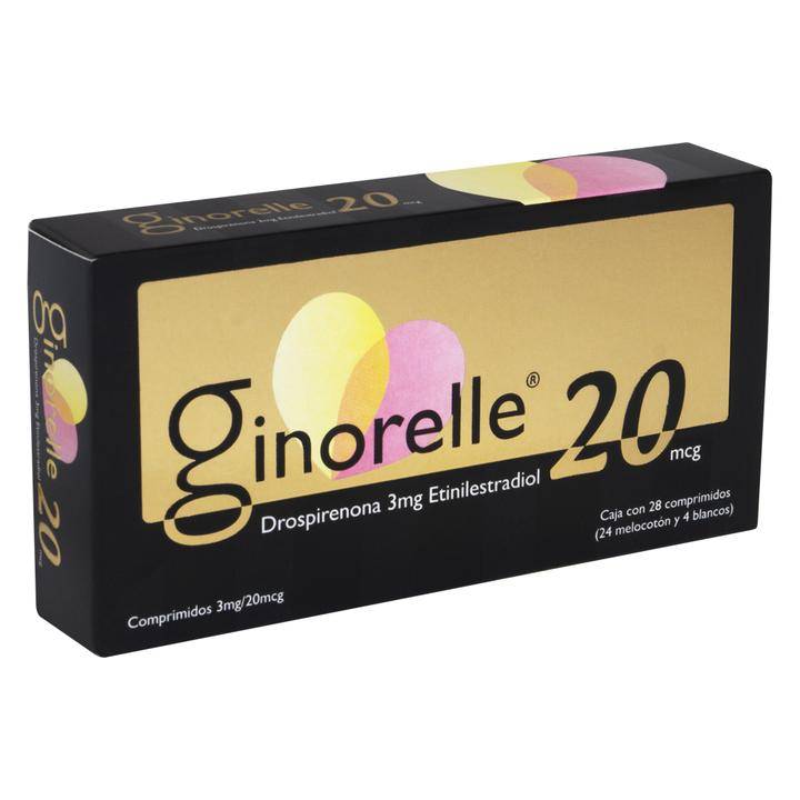 Ginorelle drispirenona comprimidos 20 mcg (28 piezas)