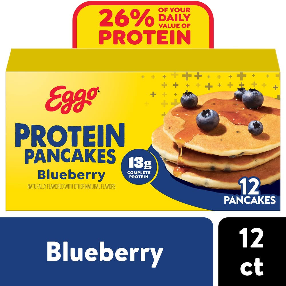 Eggo Protein Pancakes, Blueberry (1.23 oz, 12 ct)