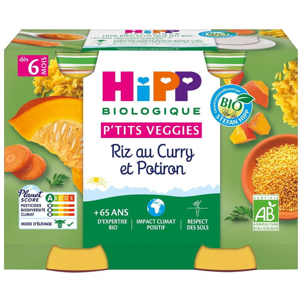 HiPP - Petits veggies riz au curry et potiron bio pour bébé, 6 mois (2)