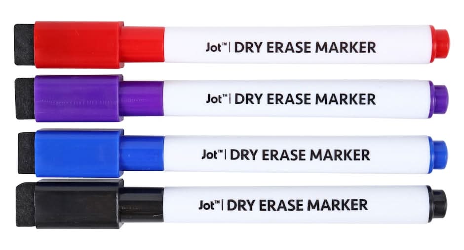 Jot Promarx Magnetic Fine Point Dry Erase Markers, Assorted (4 ct)
