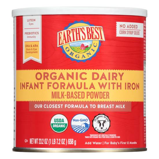Earth's Best Organic Milk-Based Powder Infant Formula With Iron