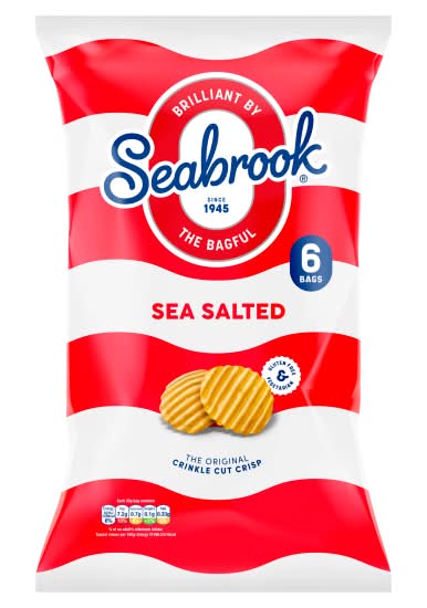Seabrook Sea Salted, The Original Crinkle Cut Crisp (6 x 25g)