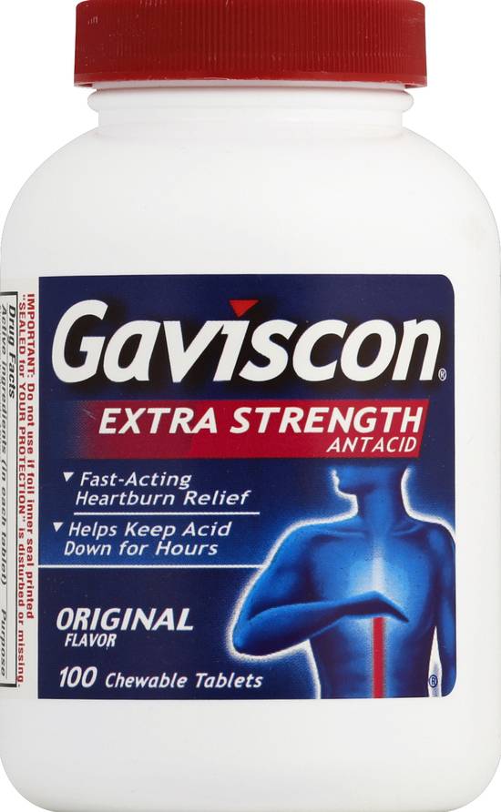 Gaviscon Original Flavor Extra Strength Antacid Chewable Tablets