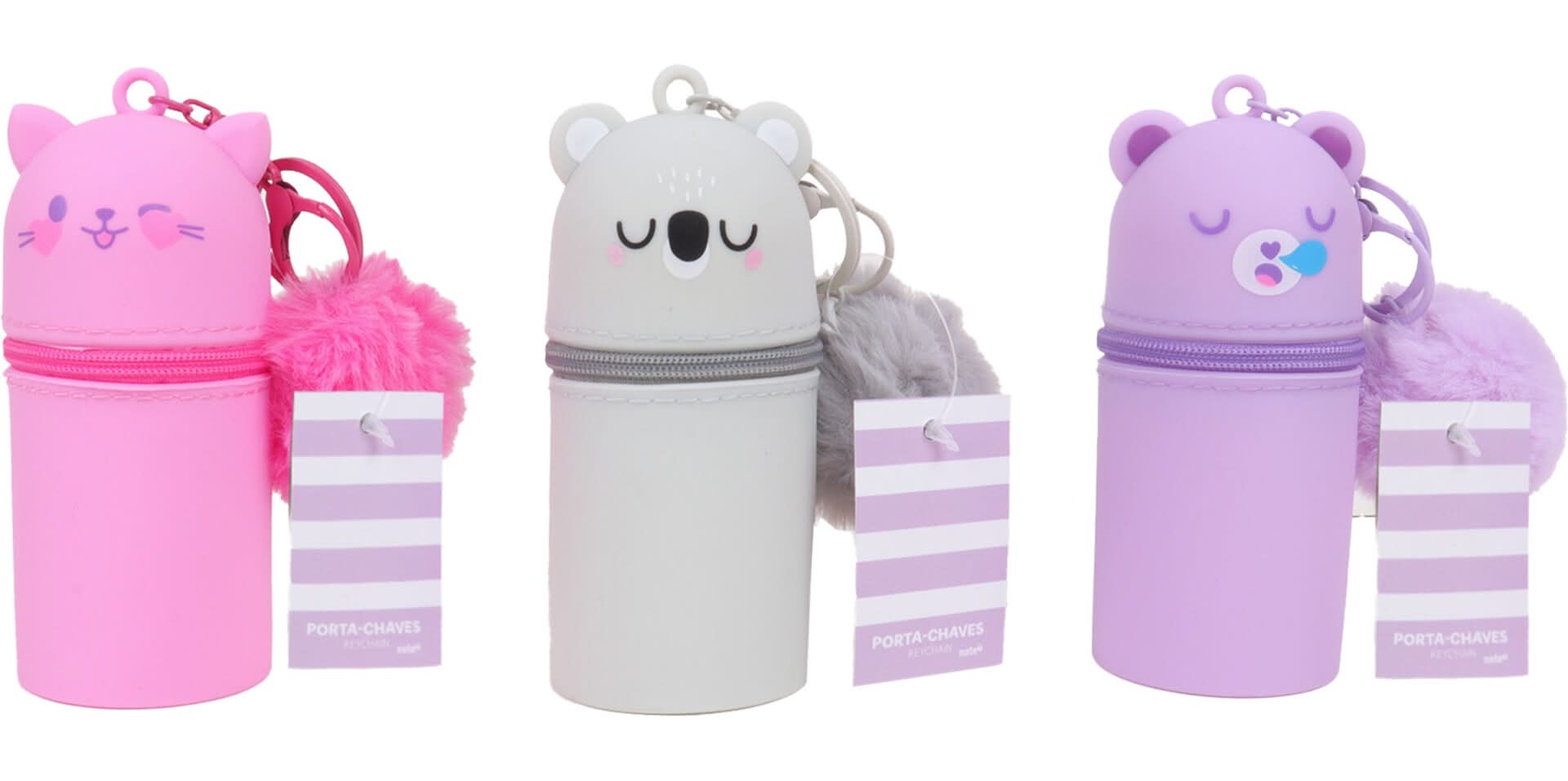 Porta Chaves Mini Estojo Com Pompom Note!