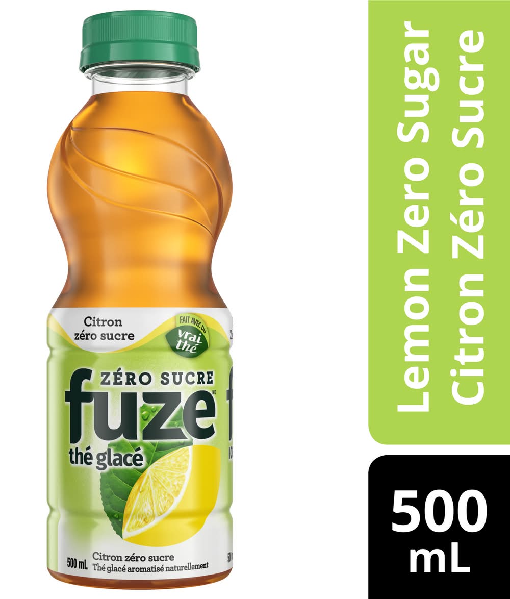 Fuze Tea Zero Sugar Flavoured Iced Tea, Lemon (500 ml)
