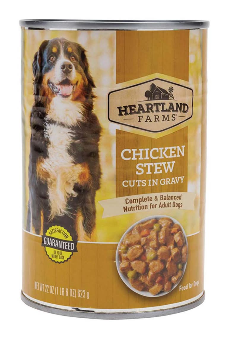 Heartland Farmss Chicken Stew Cuts In Gravy Adult Dog Food 22 Oz