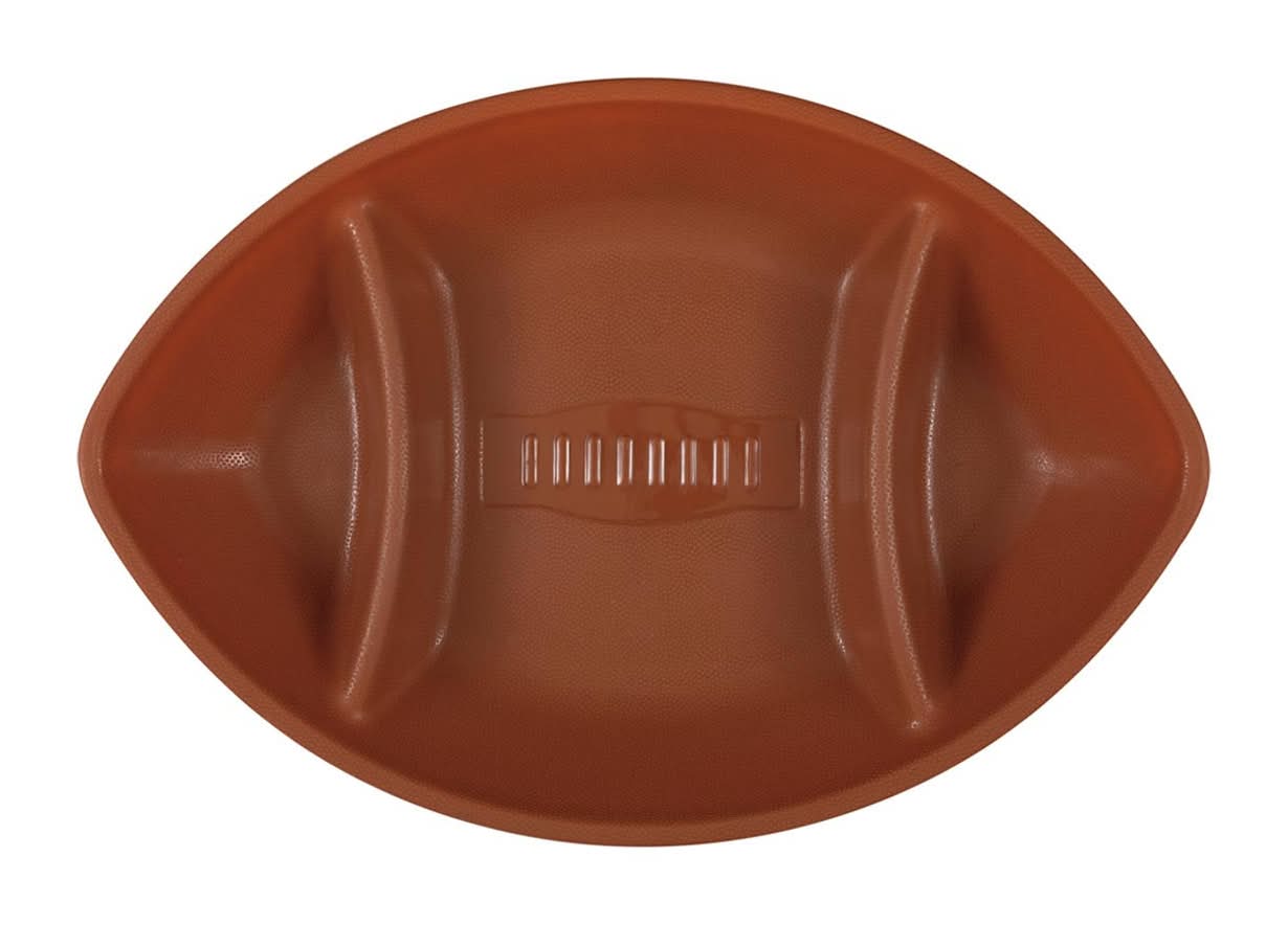Plastic Football 3 Sectioned Serving Tray 1ct