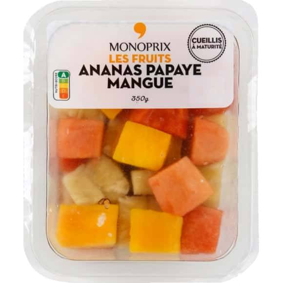 Monoprix Ananas Papaye Mangue La Barquette De 350 G