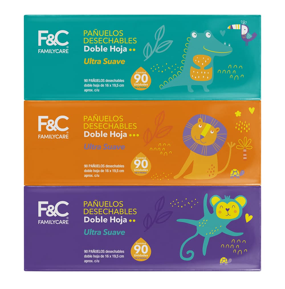 Family Care Pañuelo facial niños doble hoja (3 u)