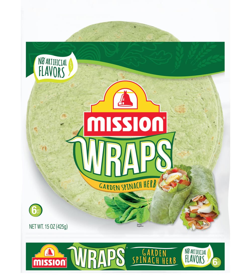 Mission Spinach Herb Wraps (15 oz, 6 ct)