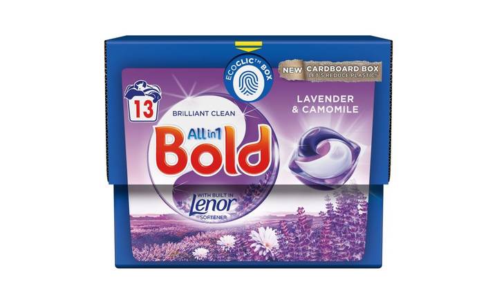 Bold All-in-1 Pods Washing Liquid Capsules 13 Washes Lavender & Camomile (403881)