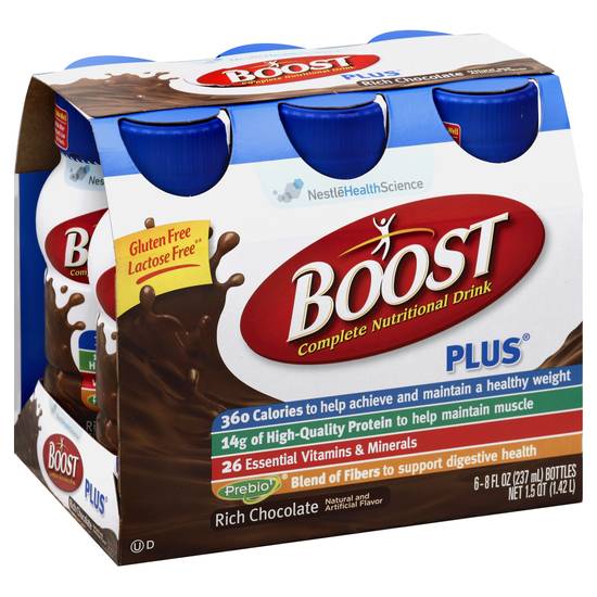 Boost Plus Complete Nutritional Drink (6 ct, 0.23 L) (rich chocolate)