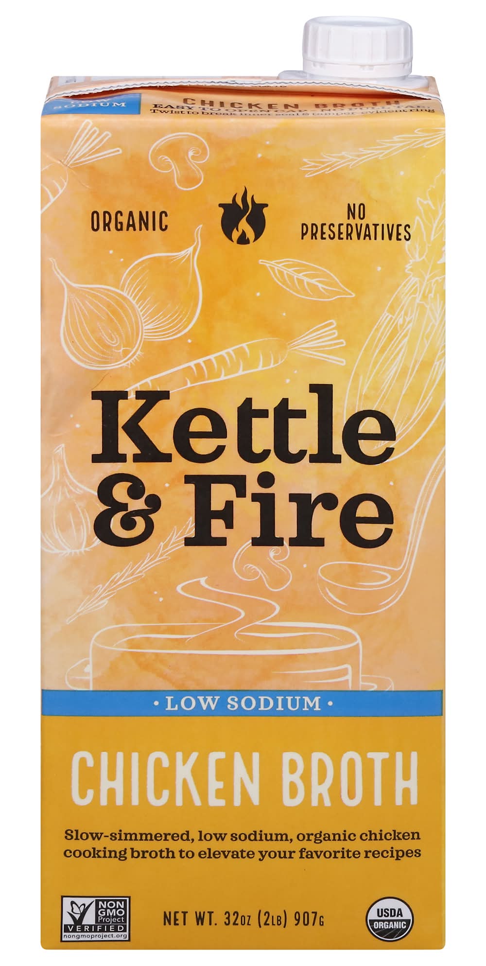 Kettle & Fire Packaged Broth, Chicken (32 oz)