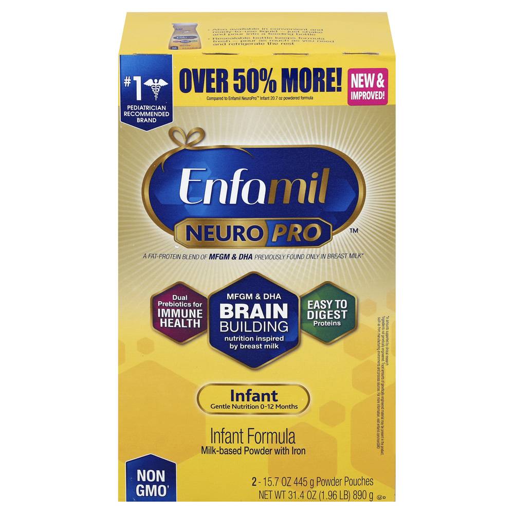 Enfamil Neuro Pro Milk-Based Powder With Iron Refill Box 0-12 Months Infant Formula