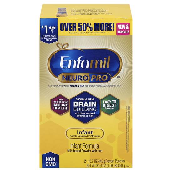 Enfamil Neuro Pro Milk-Based Powder With Iron Refill Box 0-12 Months Infant Formula