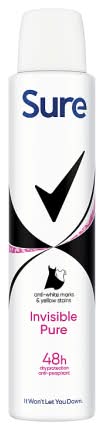 Sure Invisible Pure Anti-Perspirant Aerosol For 48 Hour (200ml)