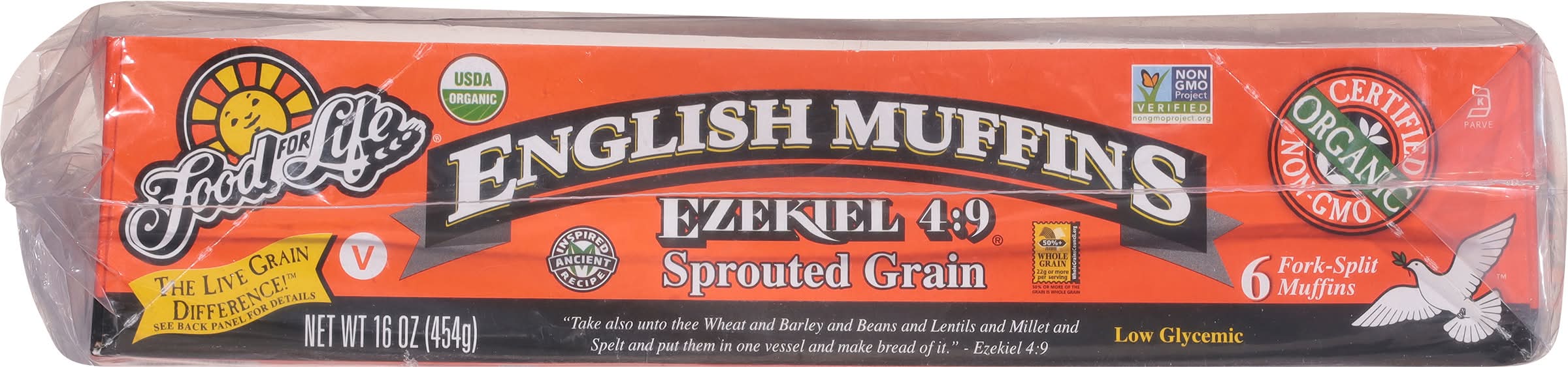 Food For Life Ezekiel 4:9 English Muffins, Sprouted Grain (16 oz, 6 ct)