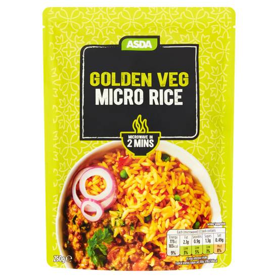 Asda Golden Veg Micro Rice 250g