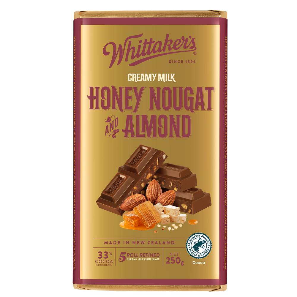 Whittaker's Creamy Milk Chocolate, Honey Nougat-Almond (250g)