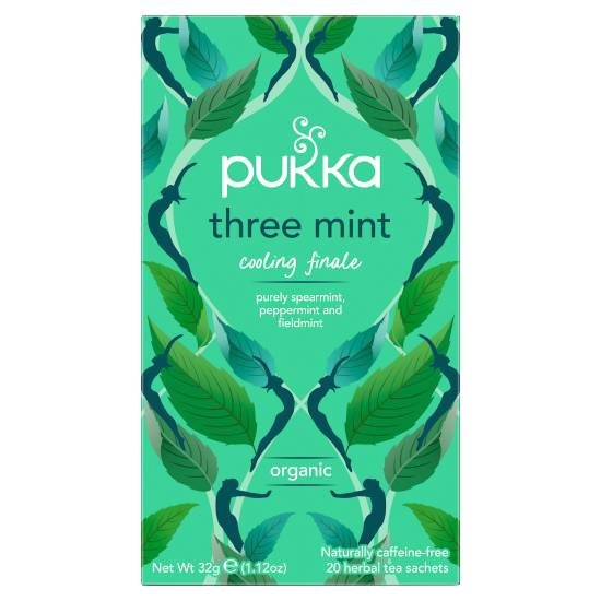 Pukka Organic Three Mint Herbal Tea Sachets (20 ct, 32 g))