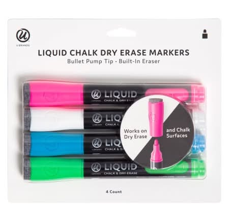 U Brands® Liquid Chalk Dry Erase Markers 4-Count