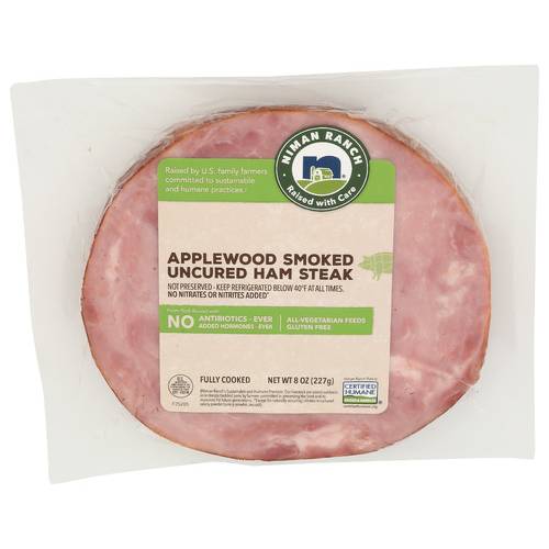Niman Ranch Applewood Smoked Uncured Ham Steak