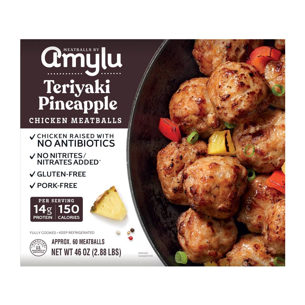 Amylu Foods Chicken Meatballs, Teriyaki-Pineapple (46 oz)