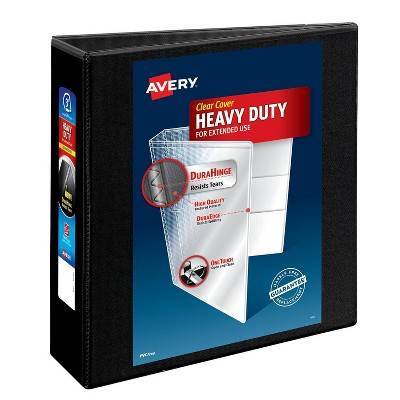 Avery 600 Sheet Heavy Duty Non Stick View Ring Binder, 3 in, Black