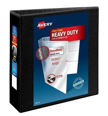 Avery 600 Sheet Heavy Duty Non Stick View Ring Binder, 3 in, Black