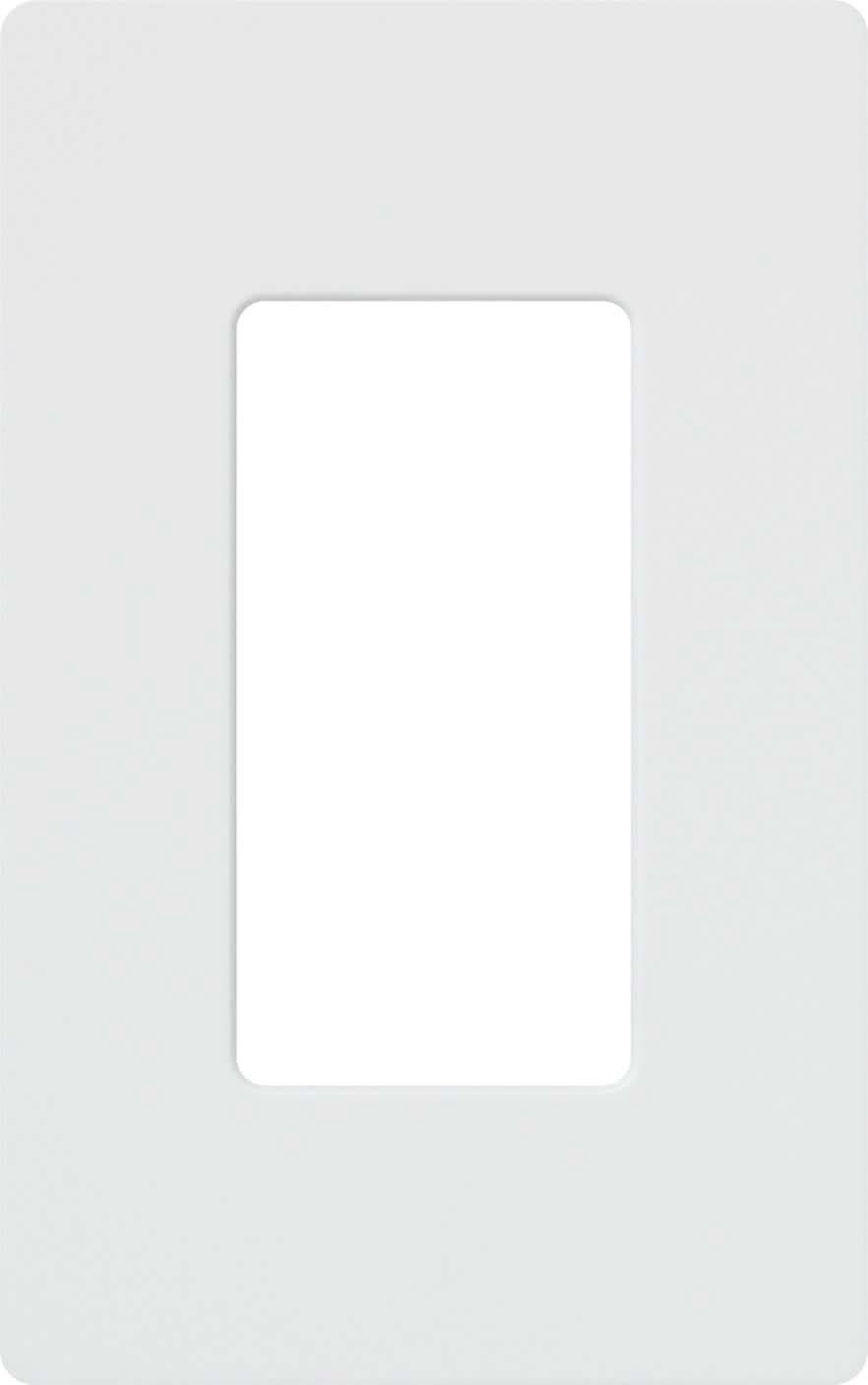 Lutron Claro 1 -Gang Standard Size White Plastic Indoor Screwless Decorator Wall Plate