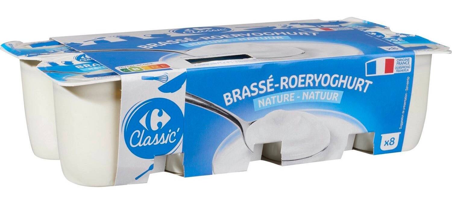 Carrefour Classic' - Yaourt nature brassé (8 x 125g)