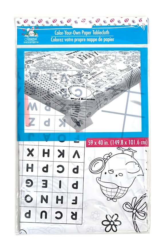 Seasonal Collection Color Your Own Paper Tablecloth, 1-ct.