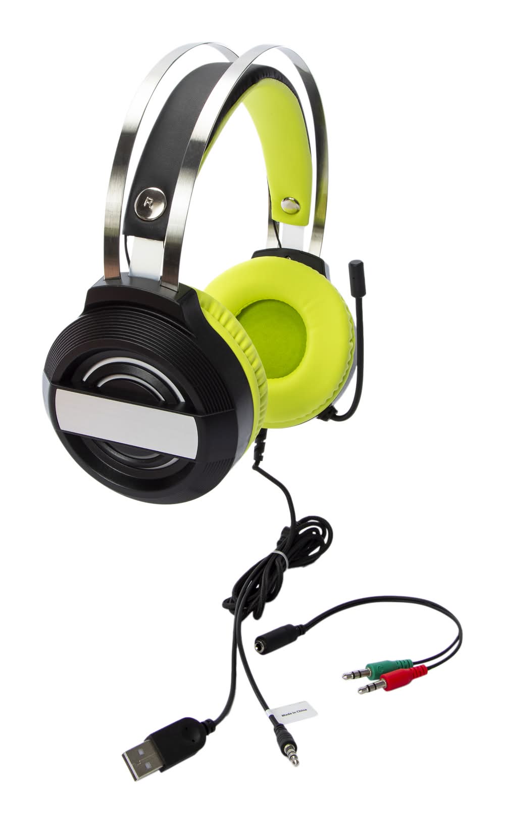 Titan Wired LED Gaming Headset With Mic Green