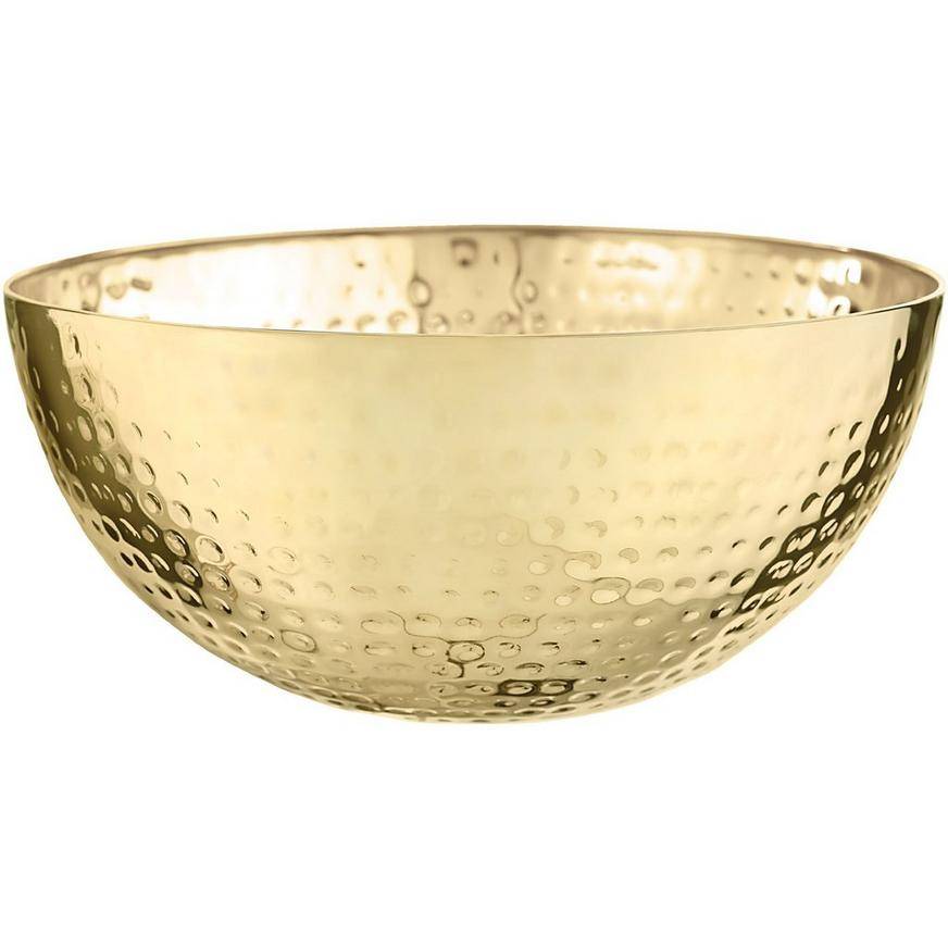 Party City Stainless Steel Hammered Serving Bowl (gold)