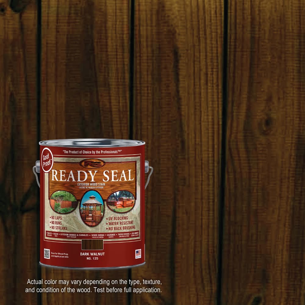 Ready Seal Pre-Tinted Dark Walnut Semi-transparent Exterior Wood Stain and Sealer in One ( 1-gallon )