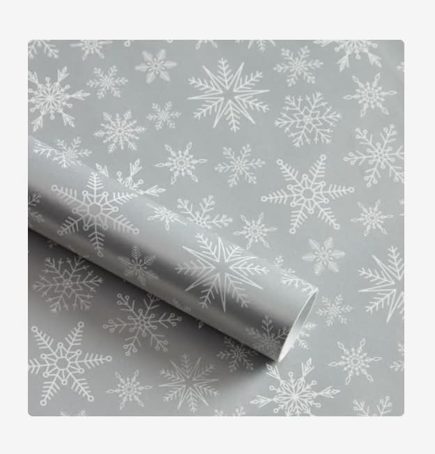 Morrisons Silver Snowflake Roll Wrap 4m