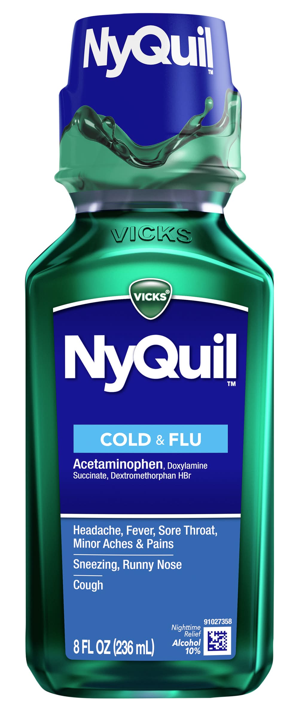 Vicks Nyquil Cold & Flu Nighttime Relief Liquid (8 fl oz)