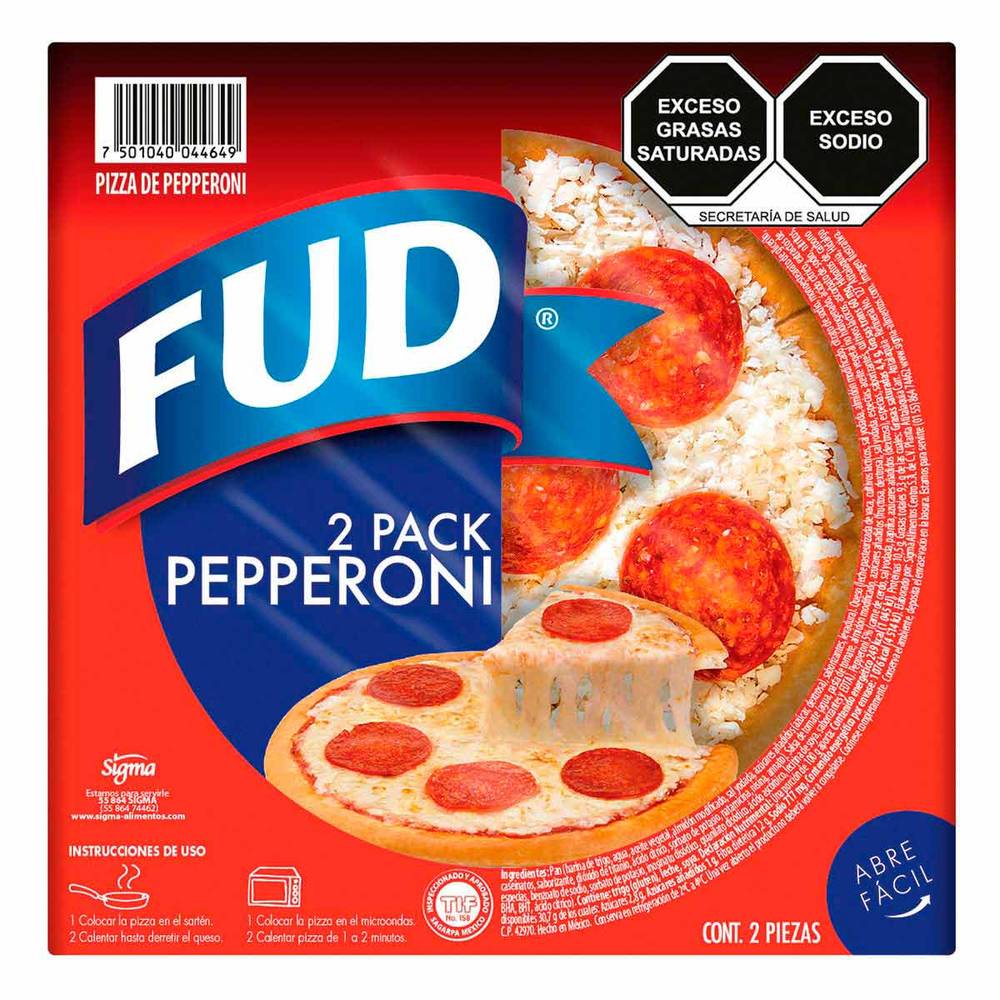 FUD pizza de pepperoni (2 un)