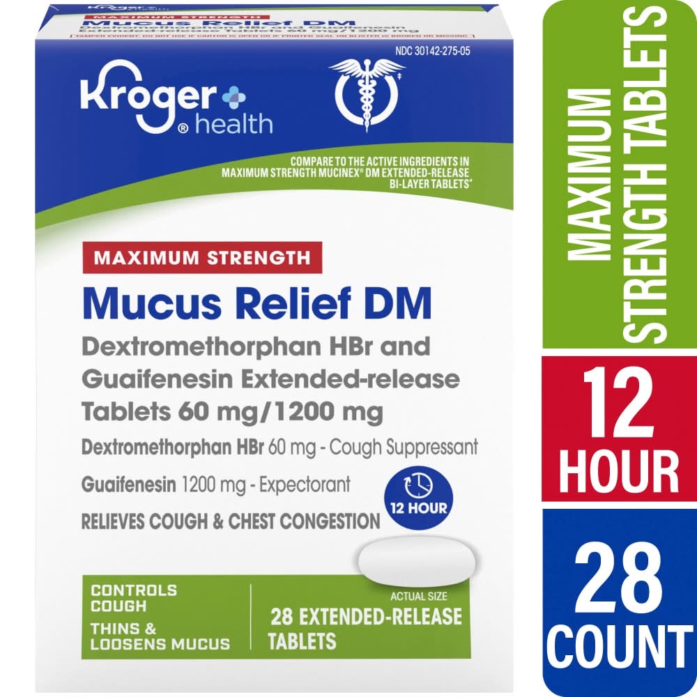 Kroger Maximum Strength Mucus Relief Dm Extended Release Cough Tablets (28 ct)