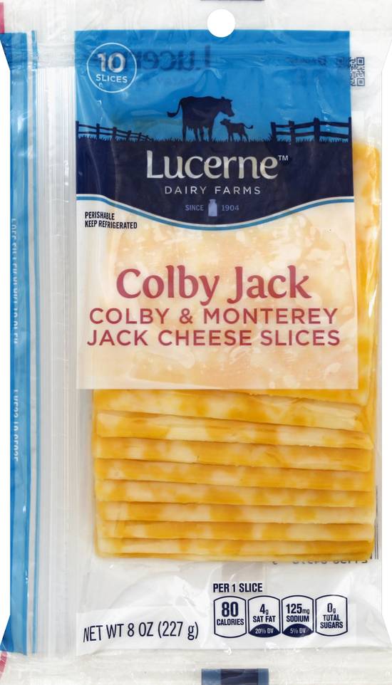 Lucerne Colby & Monterey Jack Cheese Slices (10 slices)