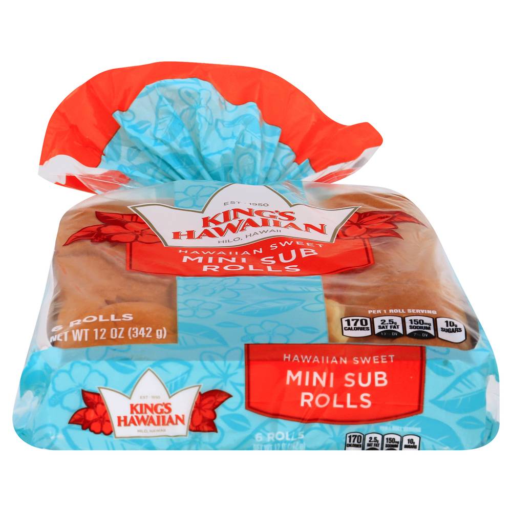 King's Hawaiian Sweet Mini Sub Rolls (12 oz)