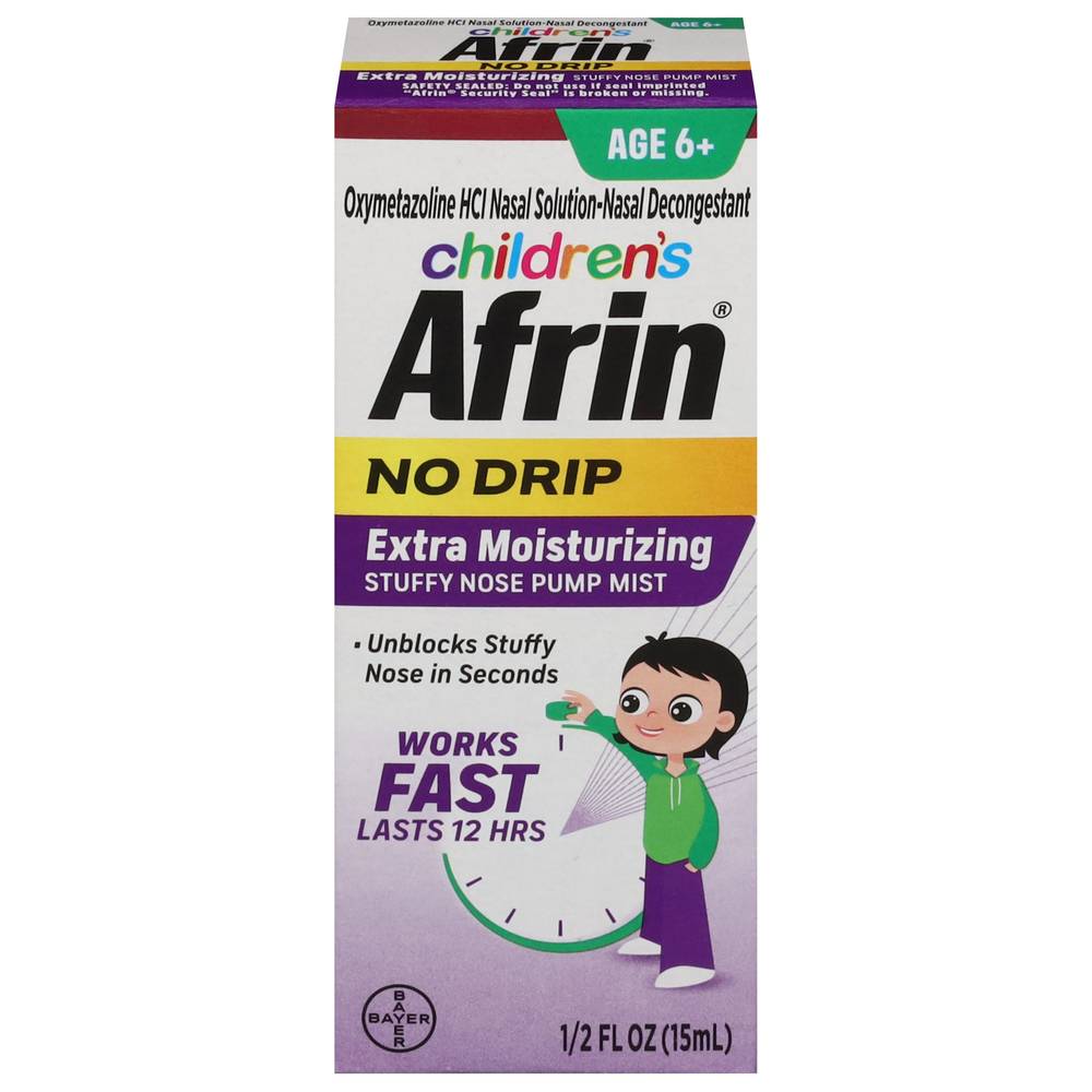 Afrin Childrens No Drip Extra Moisturizing Stuffy Nose Pump Mist (15 ml)