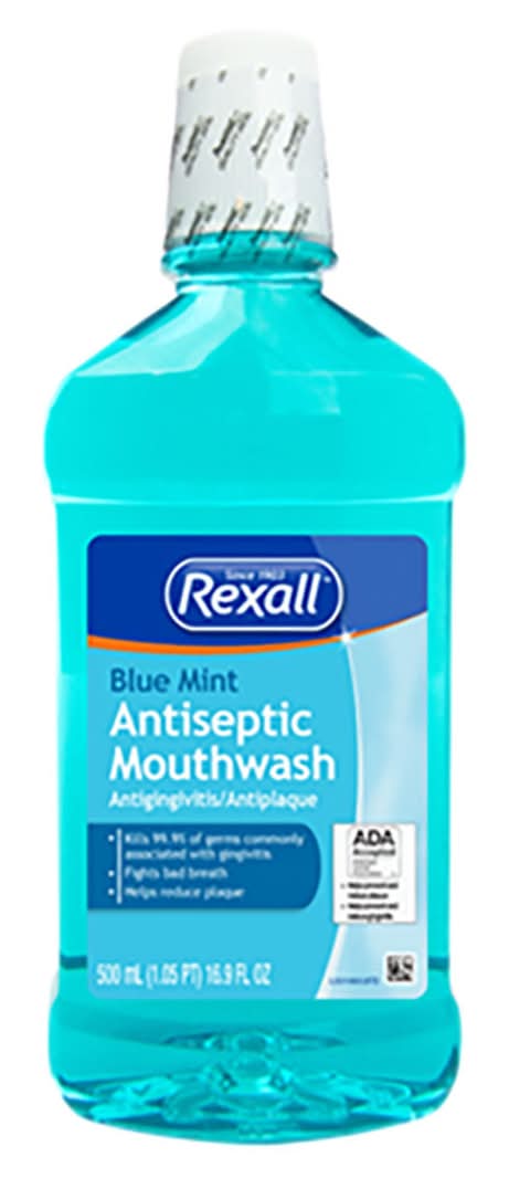 Rexall Blue Mint Antiseptic Mouthwash 16.9 Fl Oz