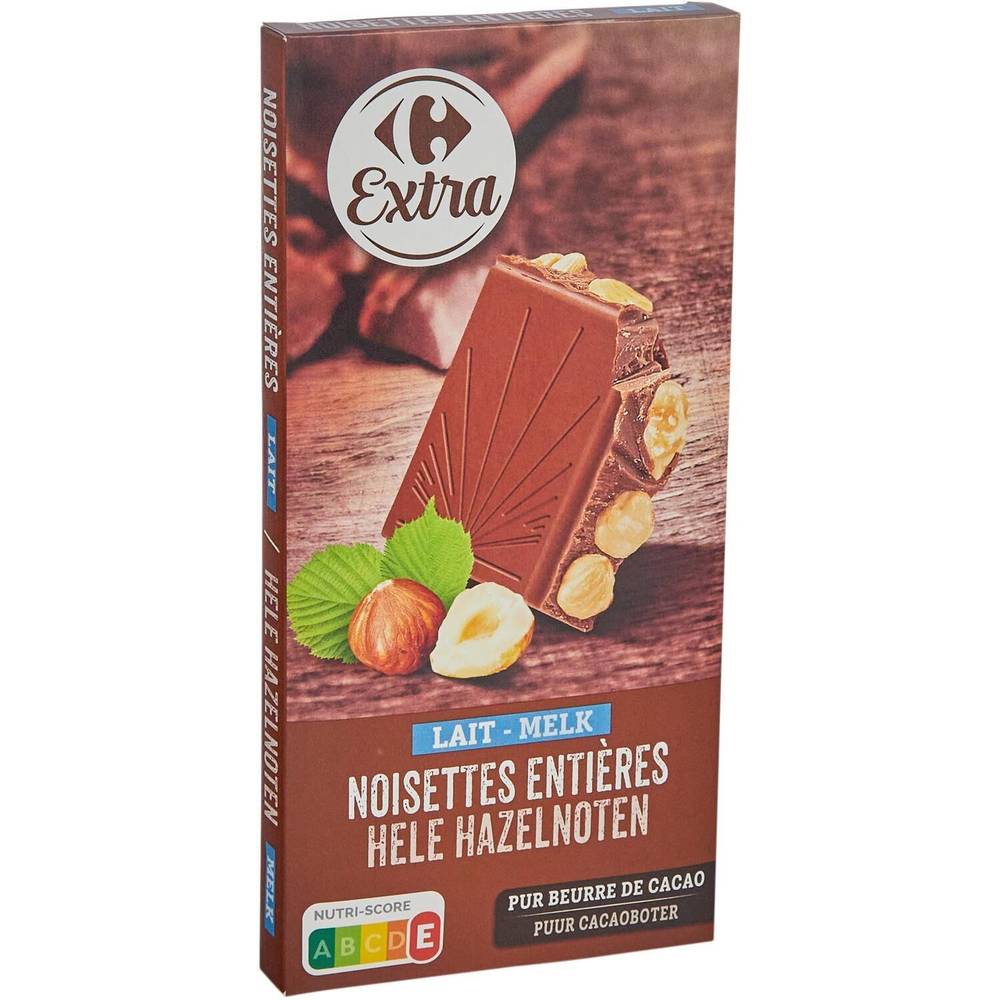 Carrefour - Chocolat au lait noisettes entières